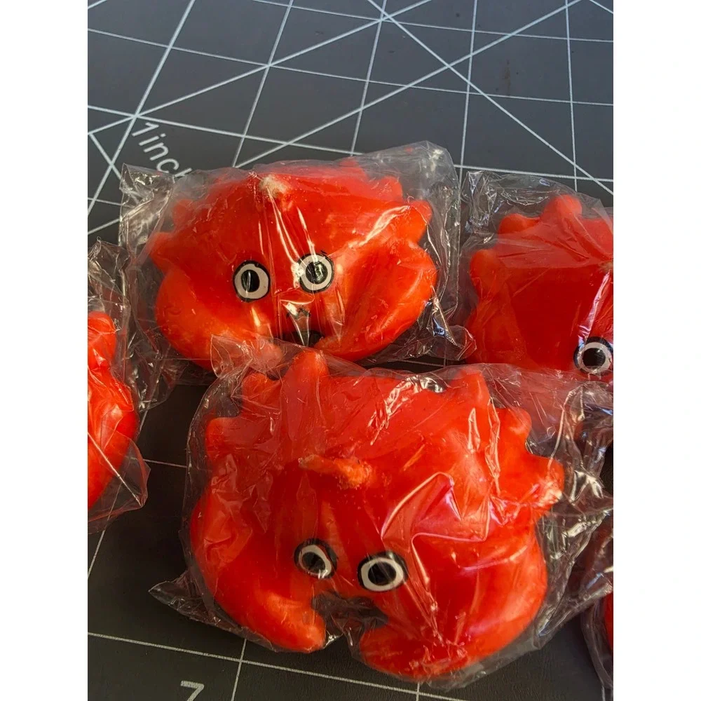 Set of 5 Mini Orange Crab Floating Candles 2 Inch